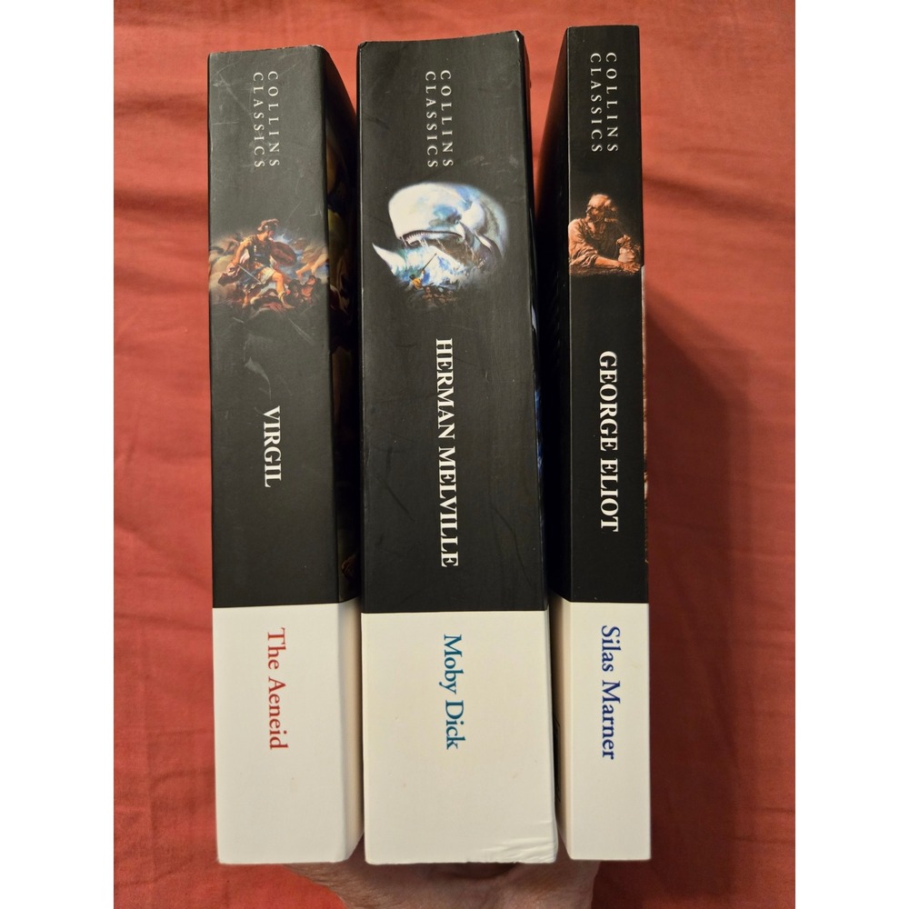 Collins Classics Book Set 3pc Moby Dick The Aeneid Silas Marner Paperbacks - Picture 3 of 3